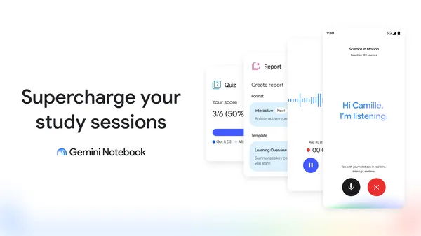 Gemini Notebook bổ sung công cụ học tập mới cho sinh viên